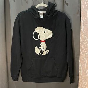 Peanuts Black Hoodie with Snoopy Design